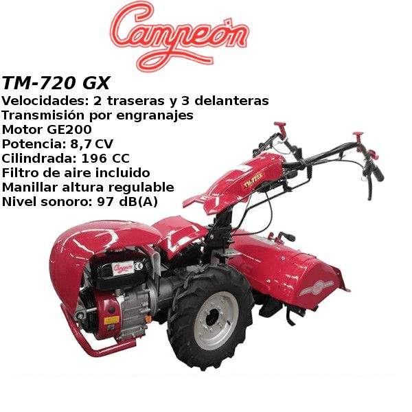 Motocultor Campeón TM-720 GX 8,7 CV