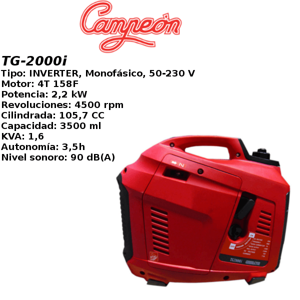 Generador inverter Campeon TG-2000i