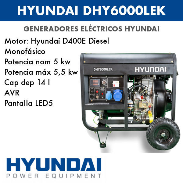 generador eléctrico Hyundai DHY6000LEK